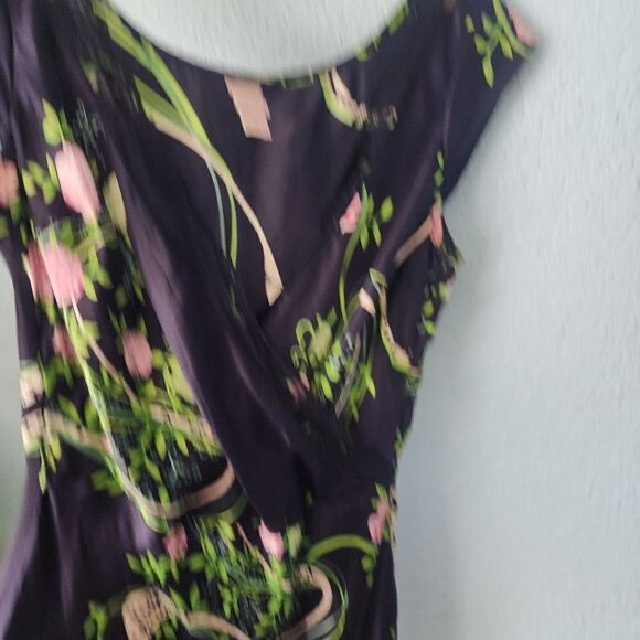 Corsage 100% silk made in India summer forest midi dress - Picture 7 of 15